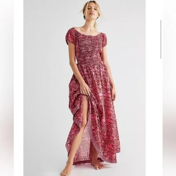 NWT FREE PEOPLE RARE- UltraViolet Raspberry Combo Dress - Picture 3 of 8